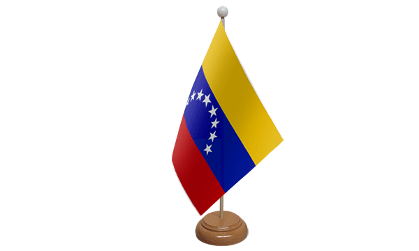 Venezuela 8 Stars Small Flag with Wooden Stand